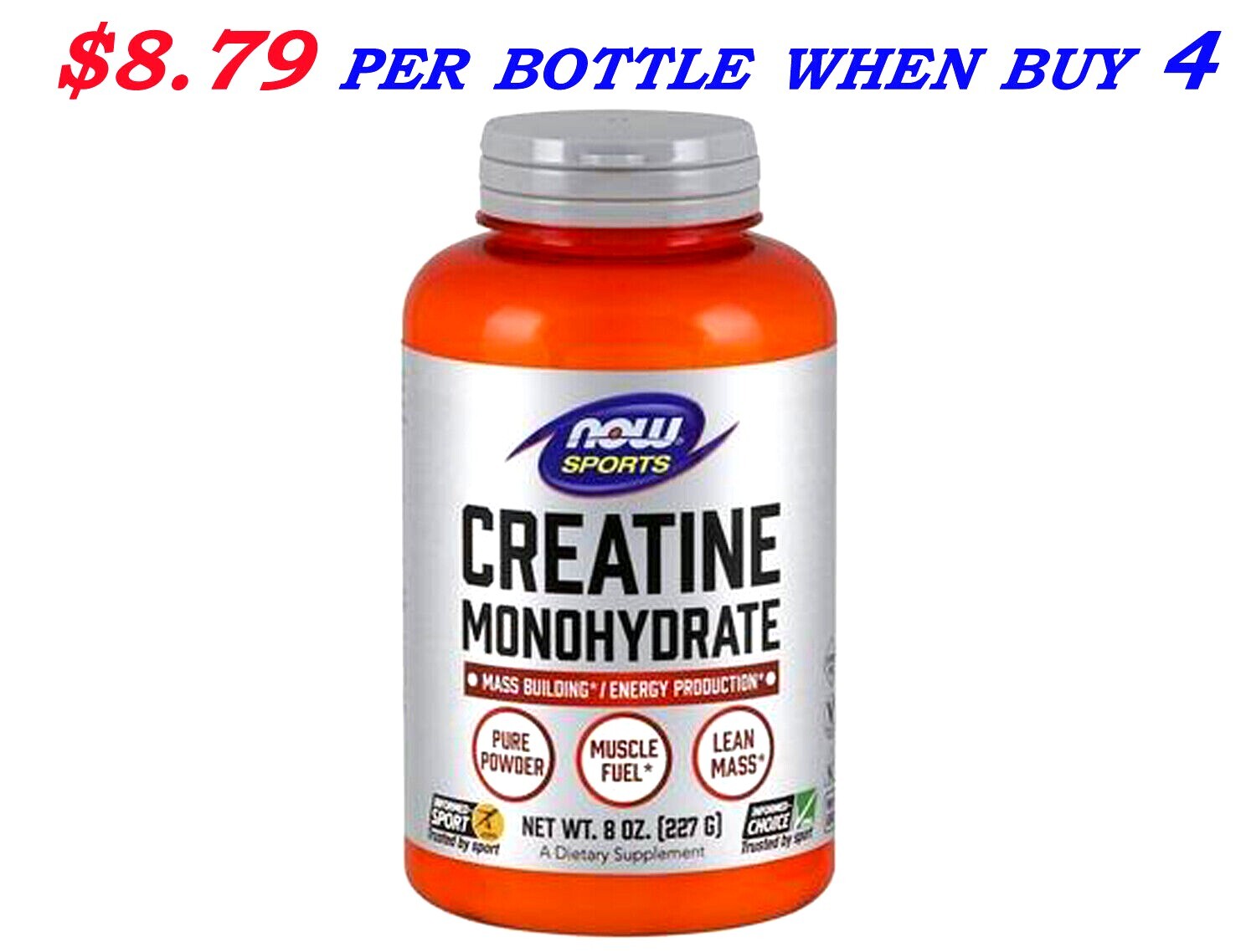 NOW Sports Pure Creatine Monohydrate Powder & more