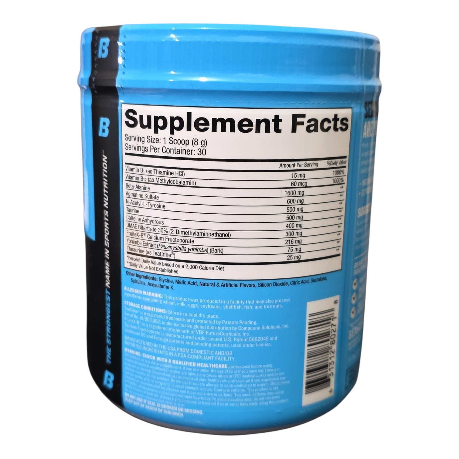 Beast Sports Nutrition Beastmode Black Extreme Pre Workout Blue Raspberry
