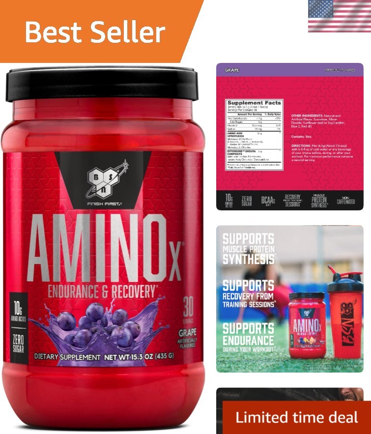 Amino X Muscle Recovery & Endurance Powder with BCAAs, 10 Grams of Amino Acid…