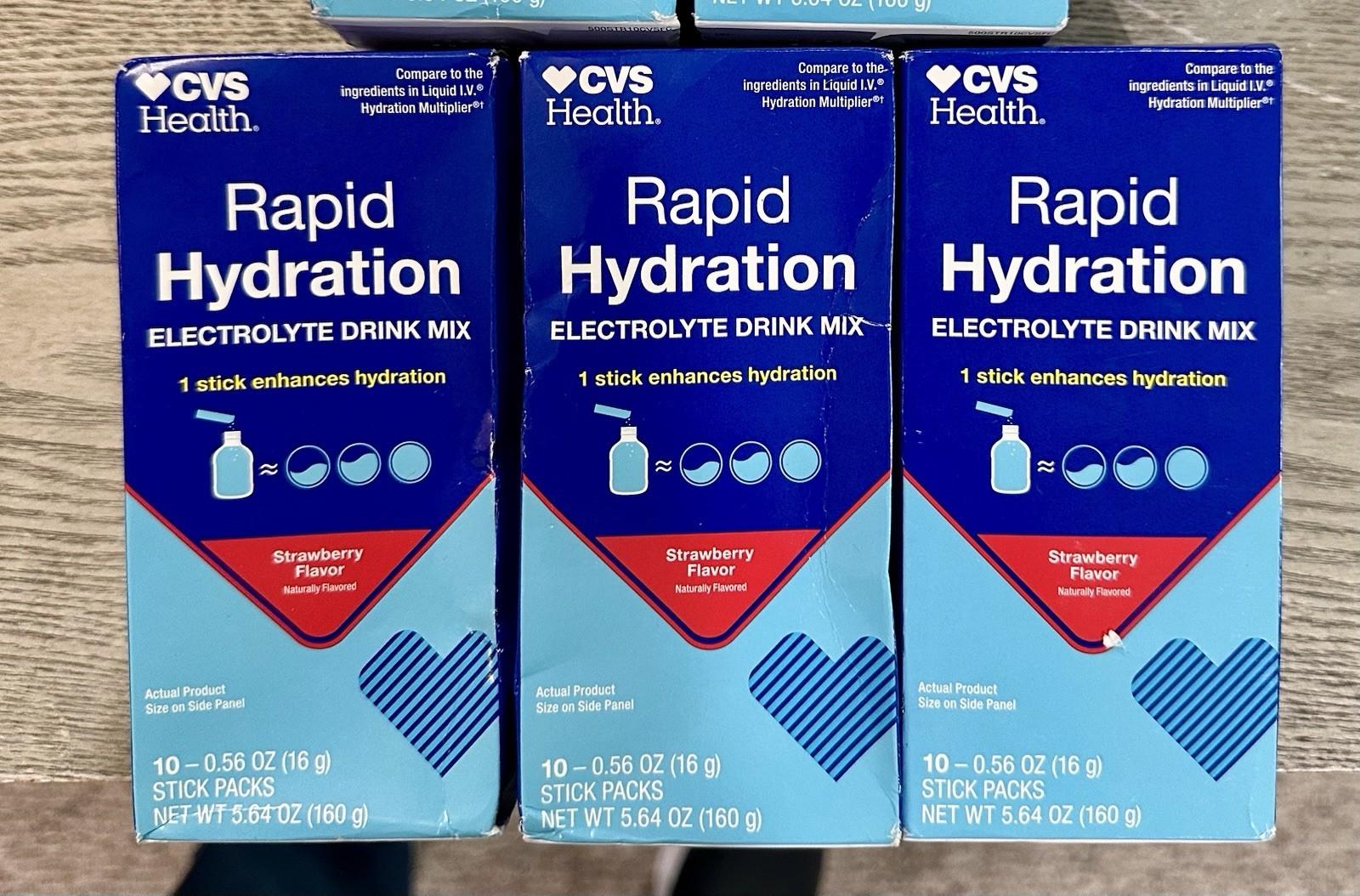 5 BOXES CVS Rapid Hydration Electrolyte Drink Mix 10 Stick Pack NEW! 5.64 Oz