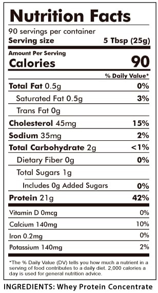 Raw Grass Fed Whey Protein Powder Unflavored 1 Ingredient No Additives or