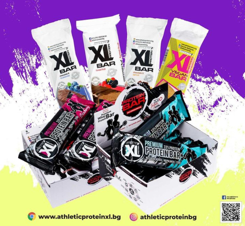 ATHLETIC XL PROTEIN VEGAN BAR 70g – Box of 8 Bars Dark Chocolate and Banana