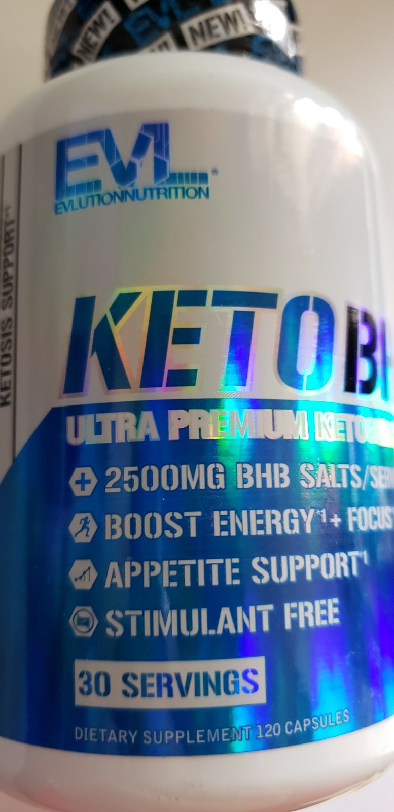 Evlution Nutrition – KETO BHB – 30 Serv/120 Capsules – 2500mg BHB – Exp 10/2024