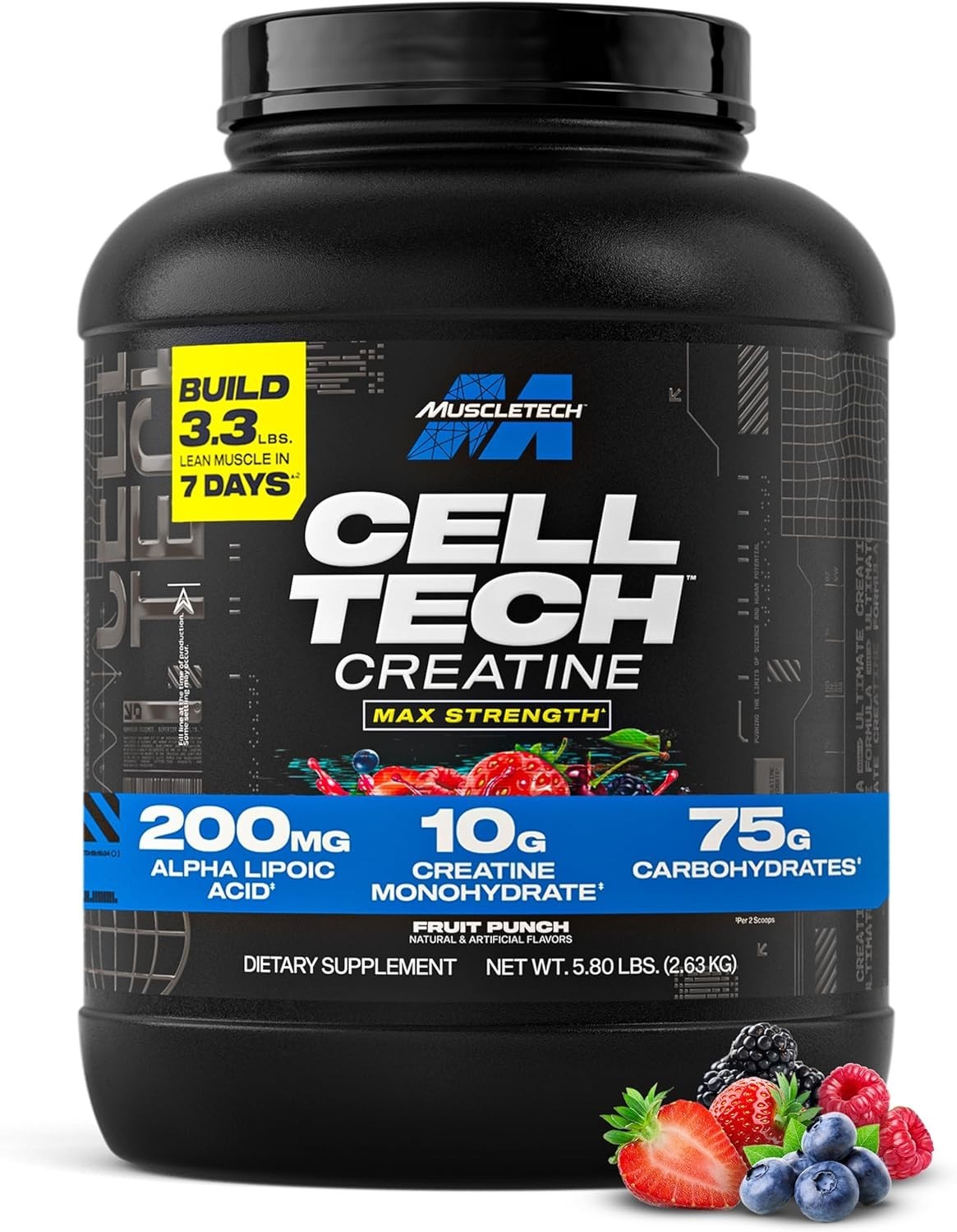 Ultra-Pure Creatine Monohydrate Powder for Muscle Growth – 6 lbs Fruit Punch