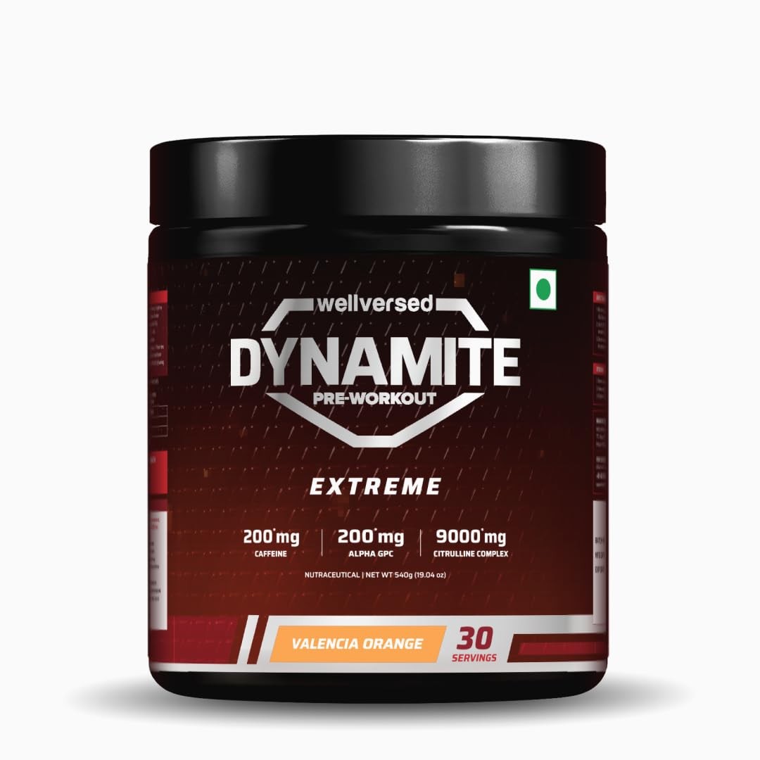 Dynamite Extreme Pre Workout 30 Servings Valencia Orange High-Stim 540g