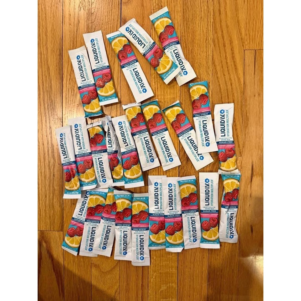 Liquid IV hydration multiplier electrolyte sugar-free raspberry lemonade packets