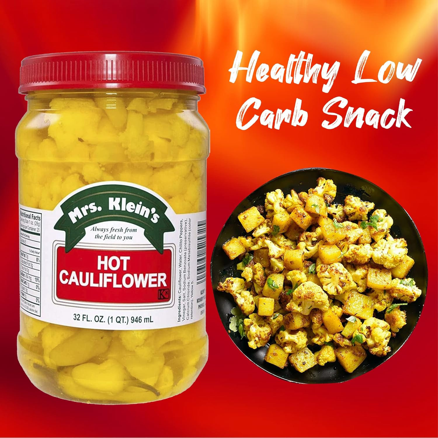 Mrs Kleins Cauliflower Bites | Hot & Spicy cauliflower florets | Unique salad to