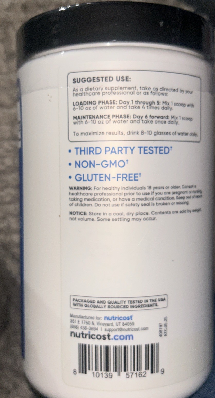 Nutricost Pure Creatine Monohydrate 500 Gram Powder