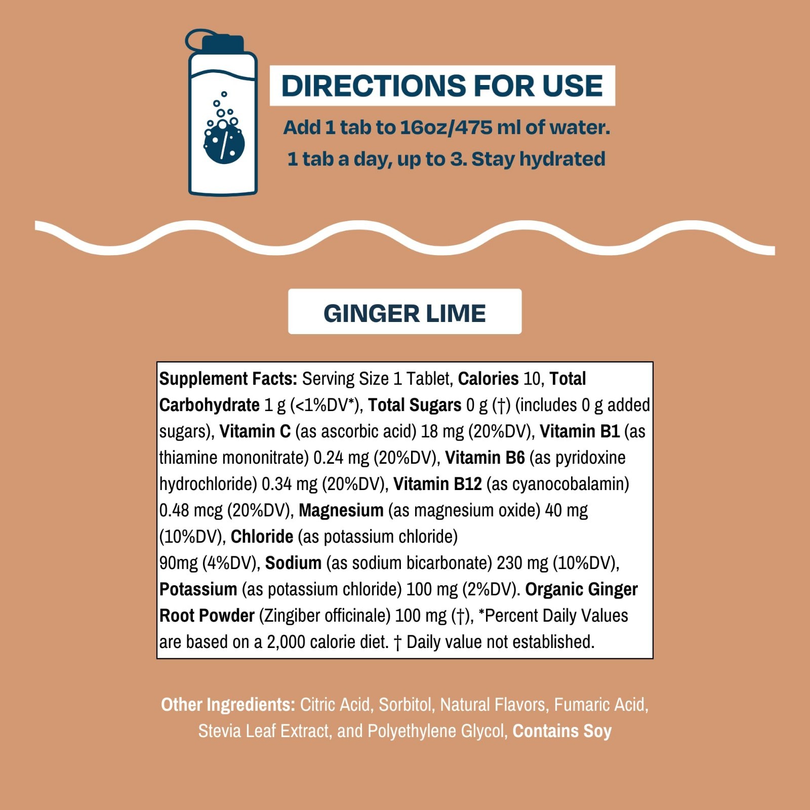 Organic Ginger-Lime Hydration Tablets Bundle | 20 Servings, 0g Sugar, Electrolyt