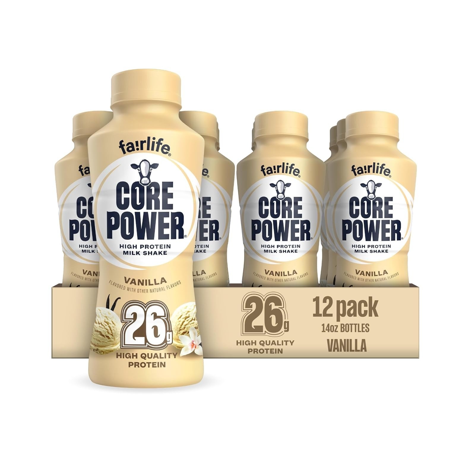 Core Power Protein Shake, Chocolate, 26g Protein, 14oz, 12 Pack