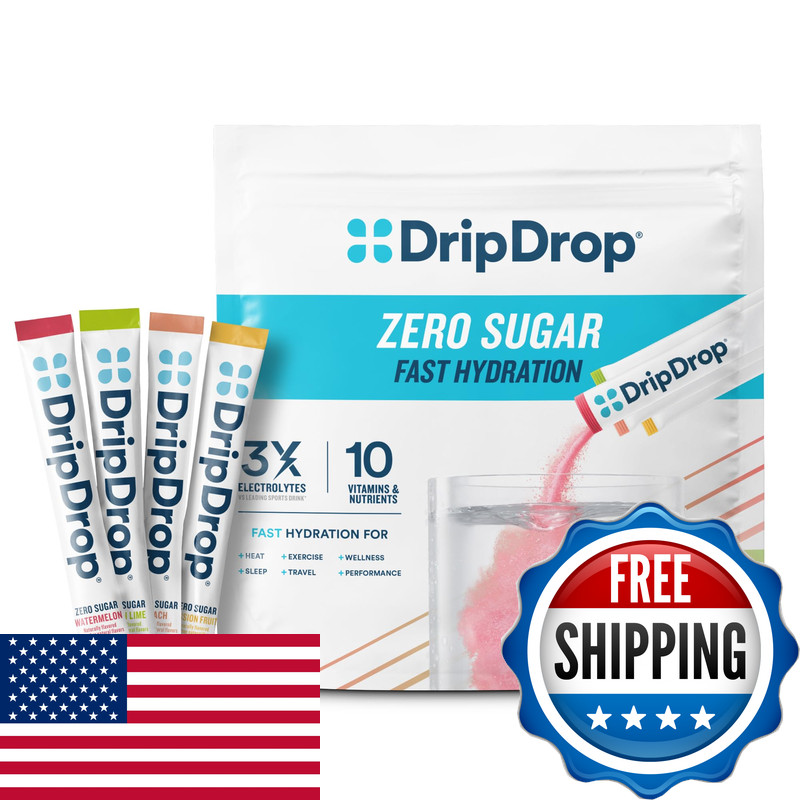 Dripdrop Sugar Hydration Packets – Zero Classic Variety Pack – Single Serve