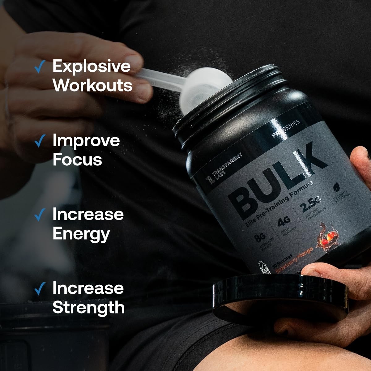 Sugar-Free Pre Workout for Men & Women – Beta Alanine, Citrulline, Caffeine – 30