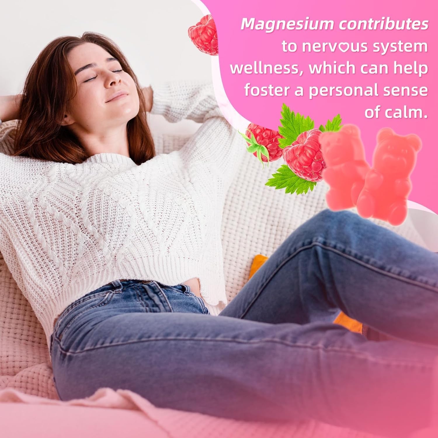 Magnesium Malate Gummies Magnesium 400 mg High Absorption Magnesium Mineral 60ct