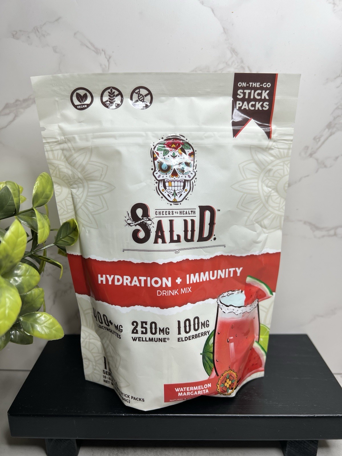 Salud Hydration+Immunity Electrolyte Drink Mix Watermelon Margarita Exp 03/28
