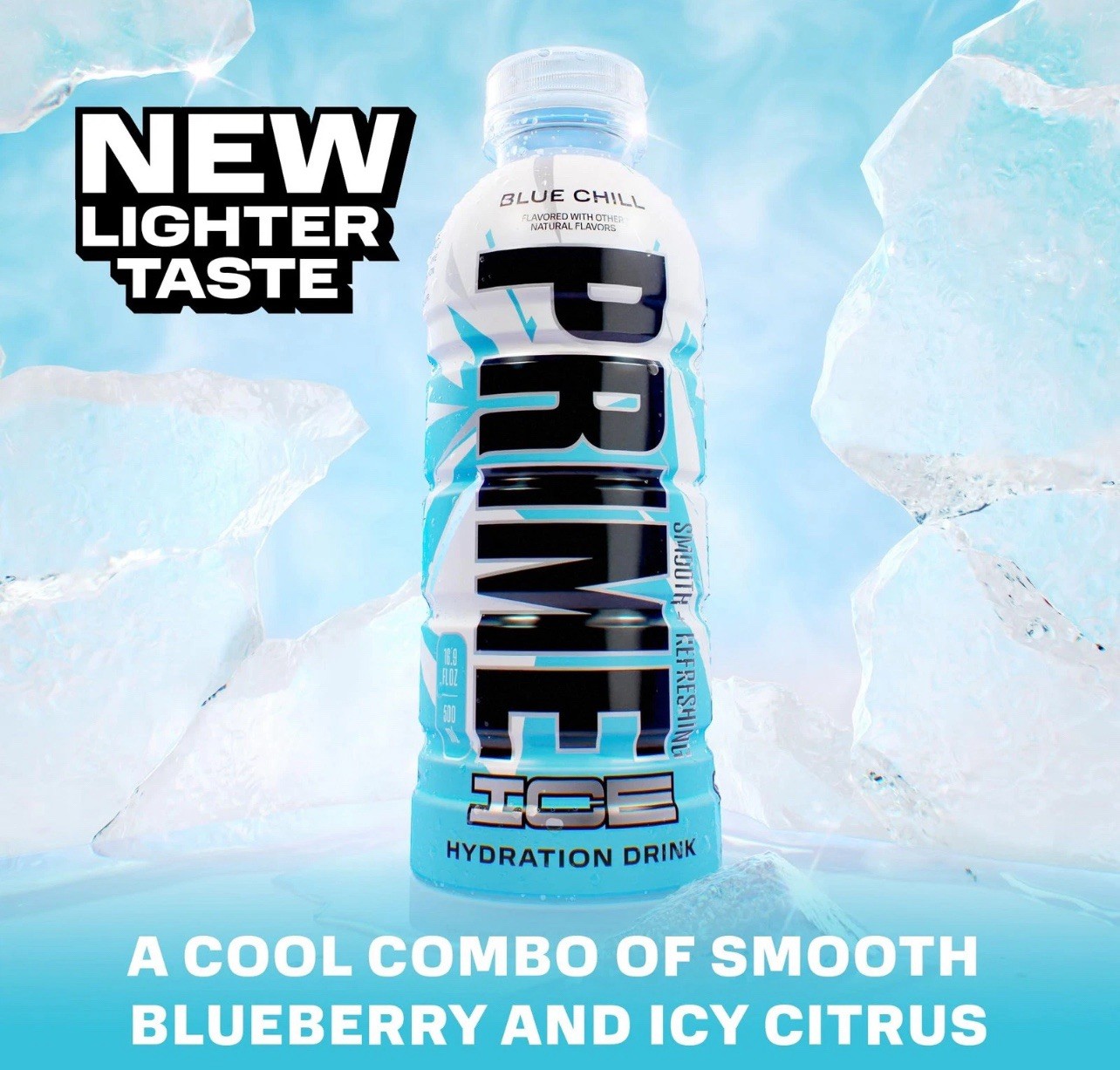 PRIME ICE Hydration Drink 16.9oz Pack of 12 Zero Sugar Electrolyte Beverage New