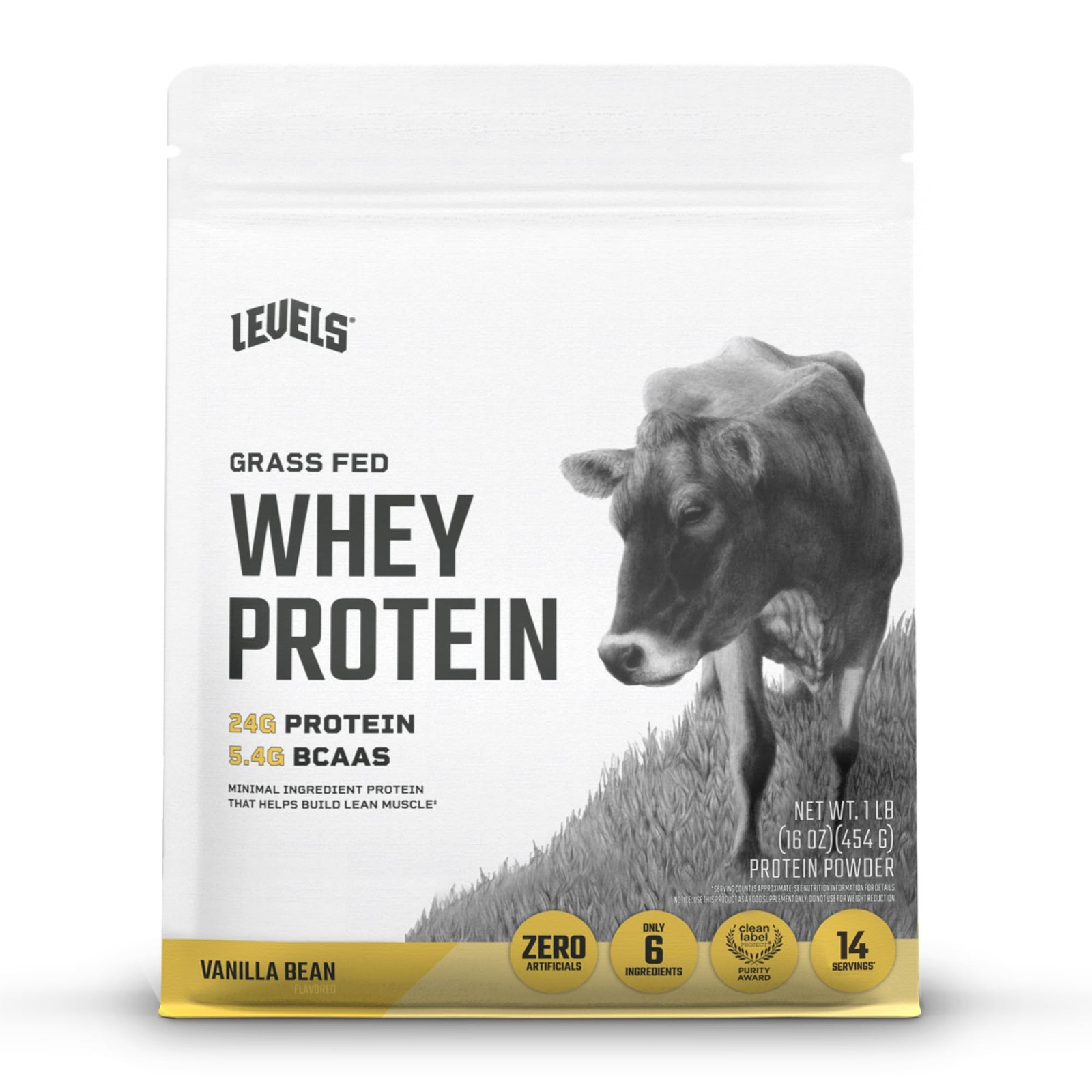 Levels Grass Fed Whey Protein Powder, No Artificials, 24G of Protein, Vanilla…
