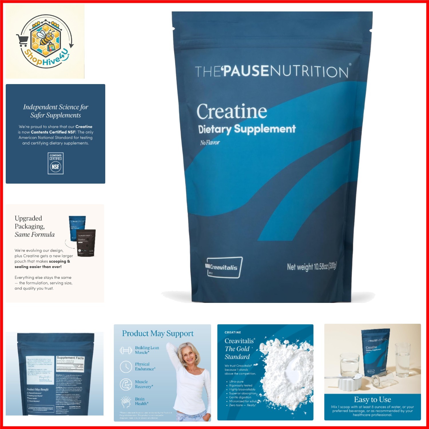Creatine Powder with Creavitalis Muscle Support, 11 OZ | & gluten free Creav…