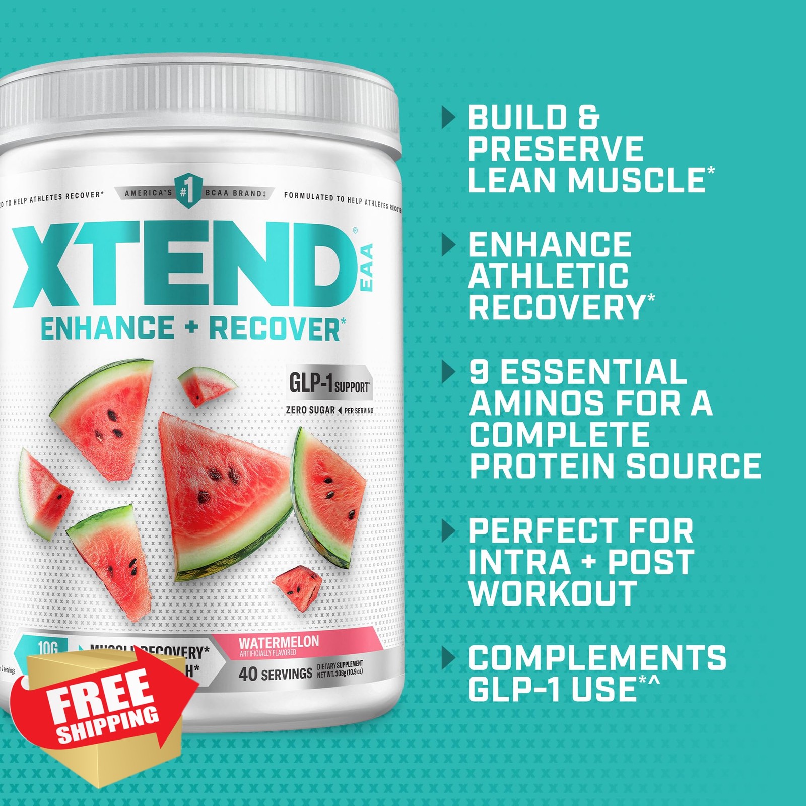 Xtend Watermelon 10.9oz 40 Servings BCAA EAA