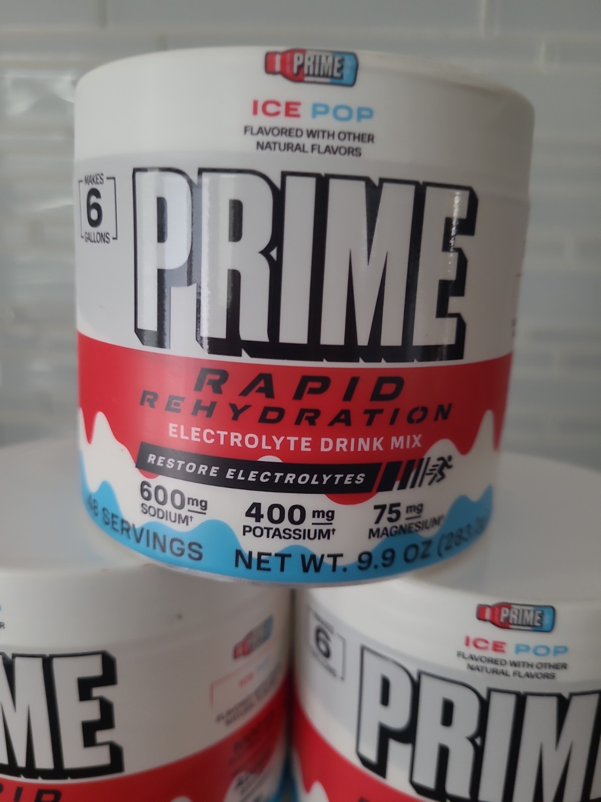 5 X Prime Rapid Rehydration Electrolyte Powder Ice Pop 9.9oz 48 Srvgs Exp 2/28