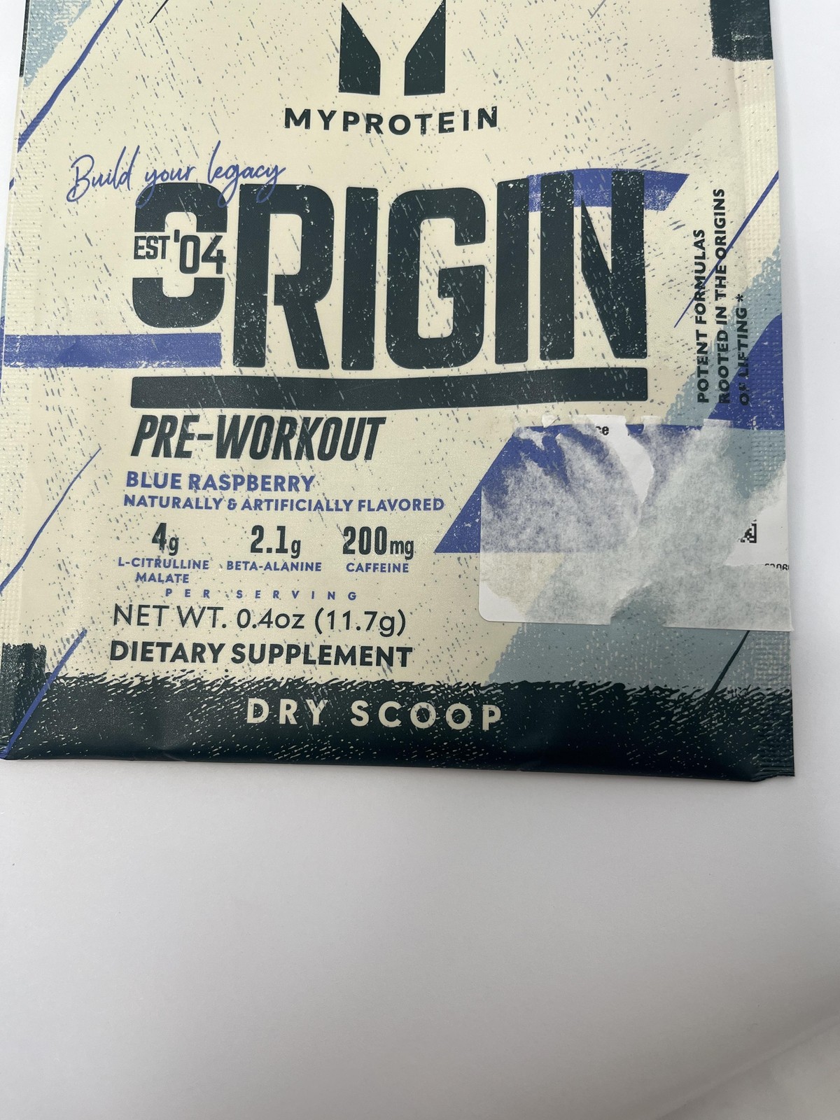 10pk Myprotein Origin Pre-Workout Sachets Blue Raspberry Dry Scoop Exp 08/26