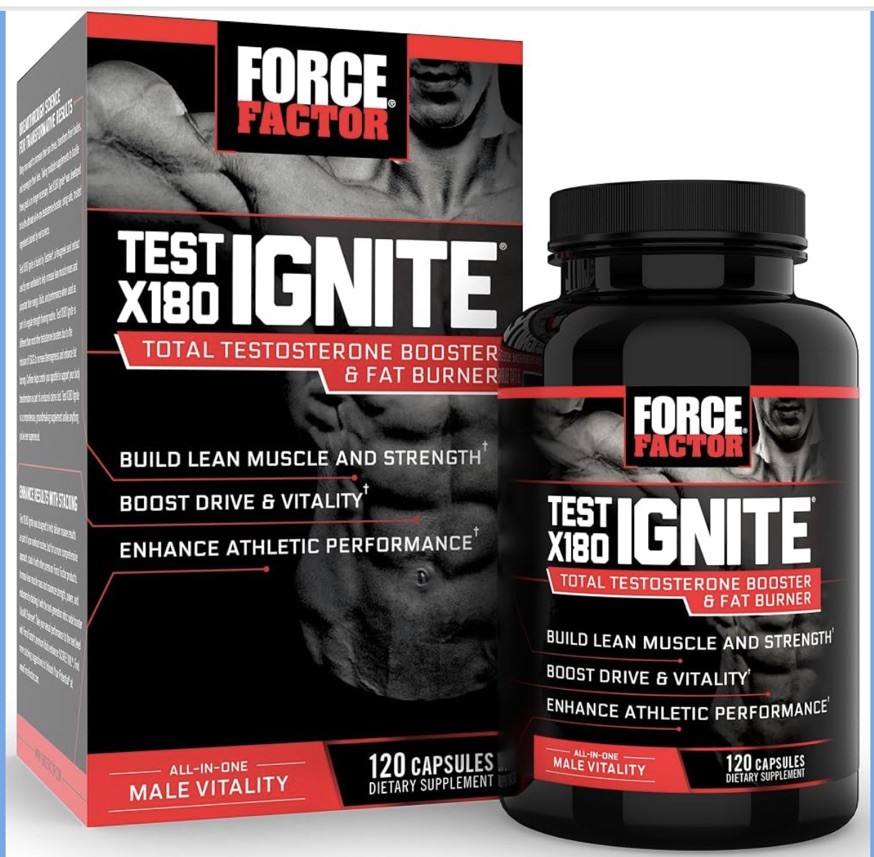 Force Factor Test X180 Ignite Total 120 Count (Pack of 1), No Color