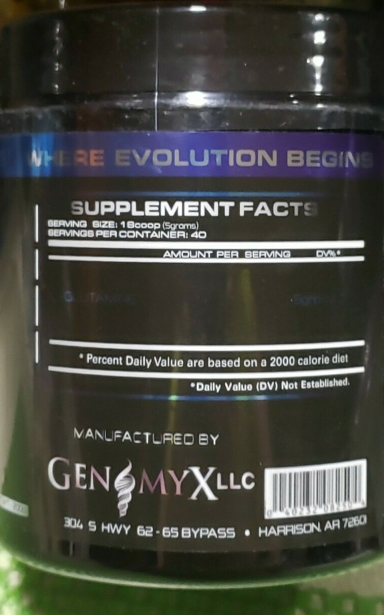 GENOMYX – Glutamine – Raw Ingredients & Power – 40 Servings – Exp 4/2025