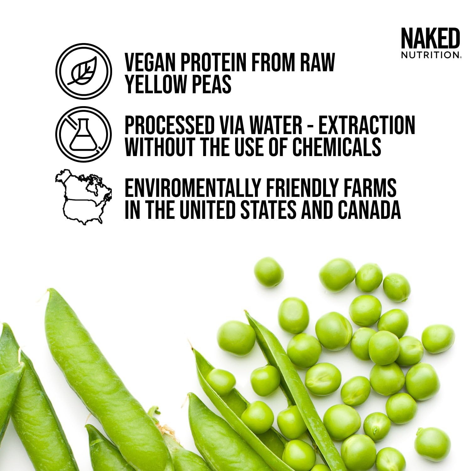 NAKED Pea Vanilla Protein Powder – 5lb Bulk, Plant Based, Vegan, Non-GMO, Gluten