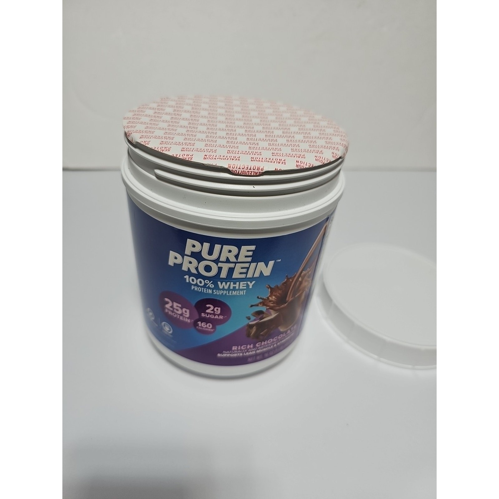 Pure Protein Powder, Whey, High Protein, Gluten Free, Rich Chocolate, 1 lb