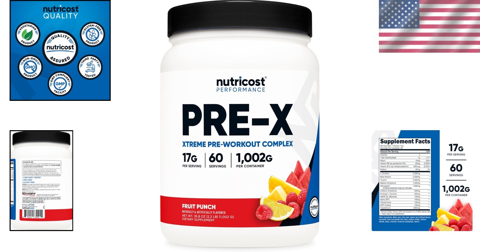 L-Citrulline & Taurine Infused Pre-Workout Powder – 60 Servings of Fruit Punch