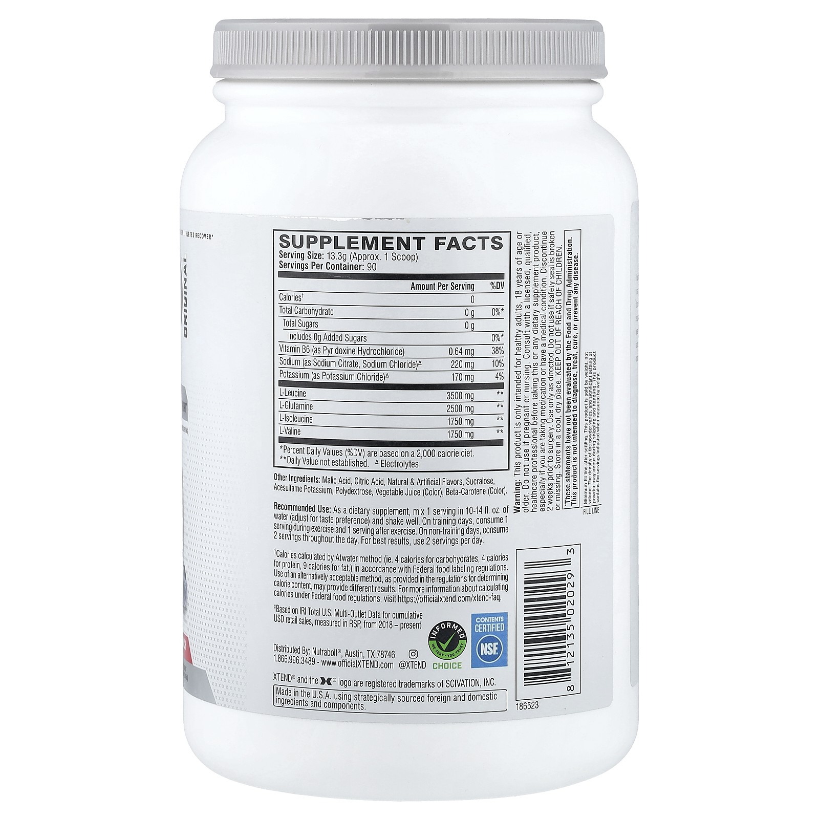 The Original 7G BCAA, Knockout Fruit Punch, 2.58 lb (1.17 kg)