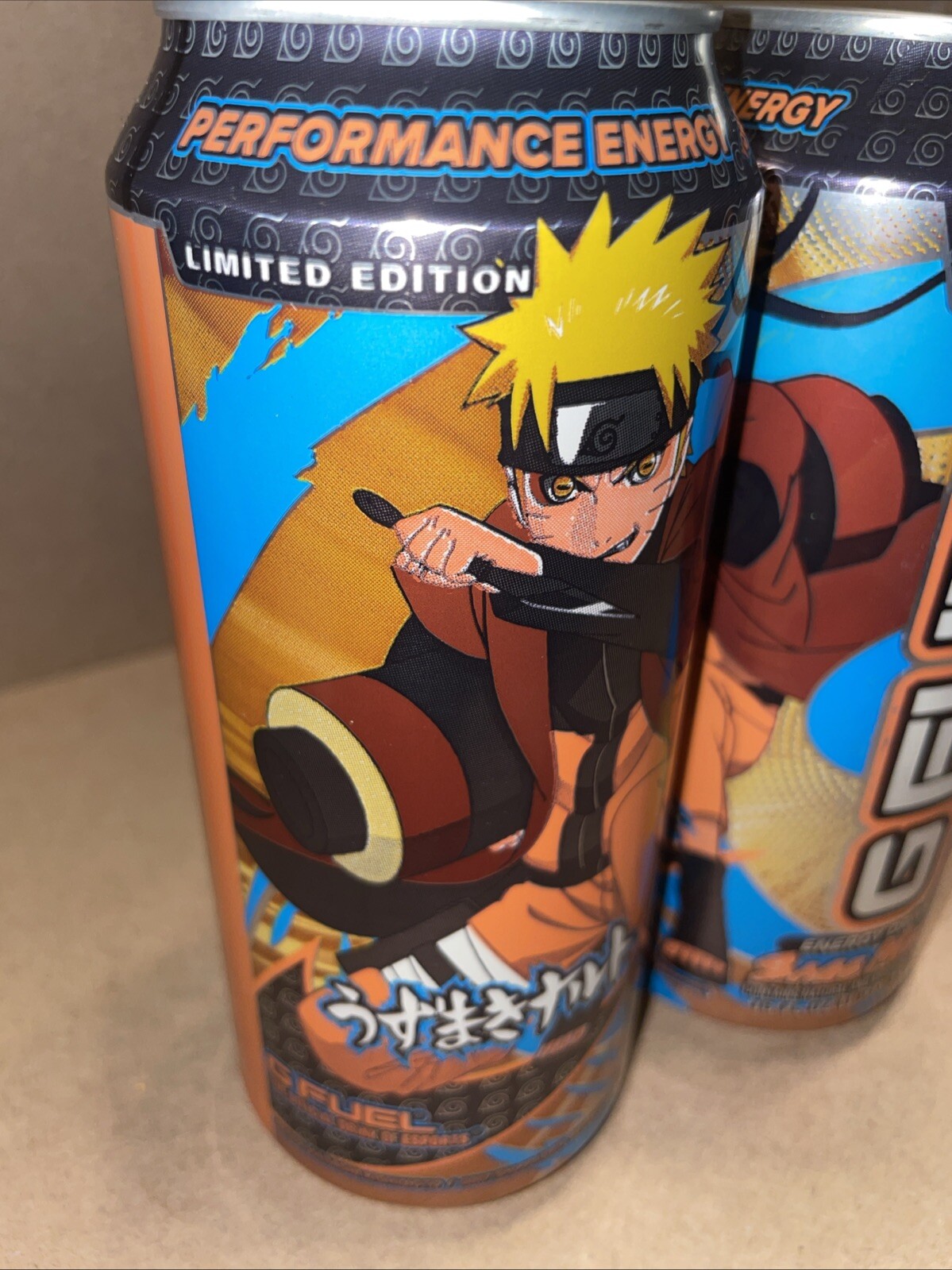 GFUEL Saga Mode Naruto Anime Ninja Energy Drink limited Edition 16oz 2 Cans