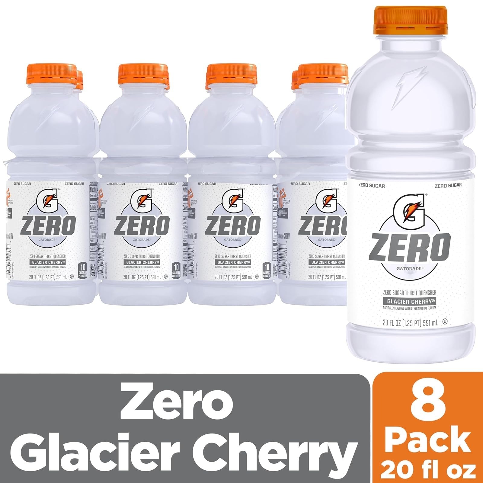 Gatorade Zero Sugar Glacier Cherry Sports Drink 20 Fl Oz 8 Pack