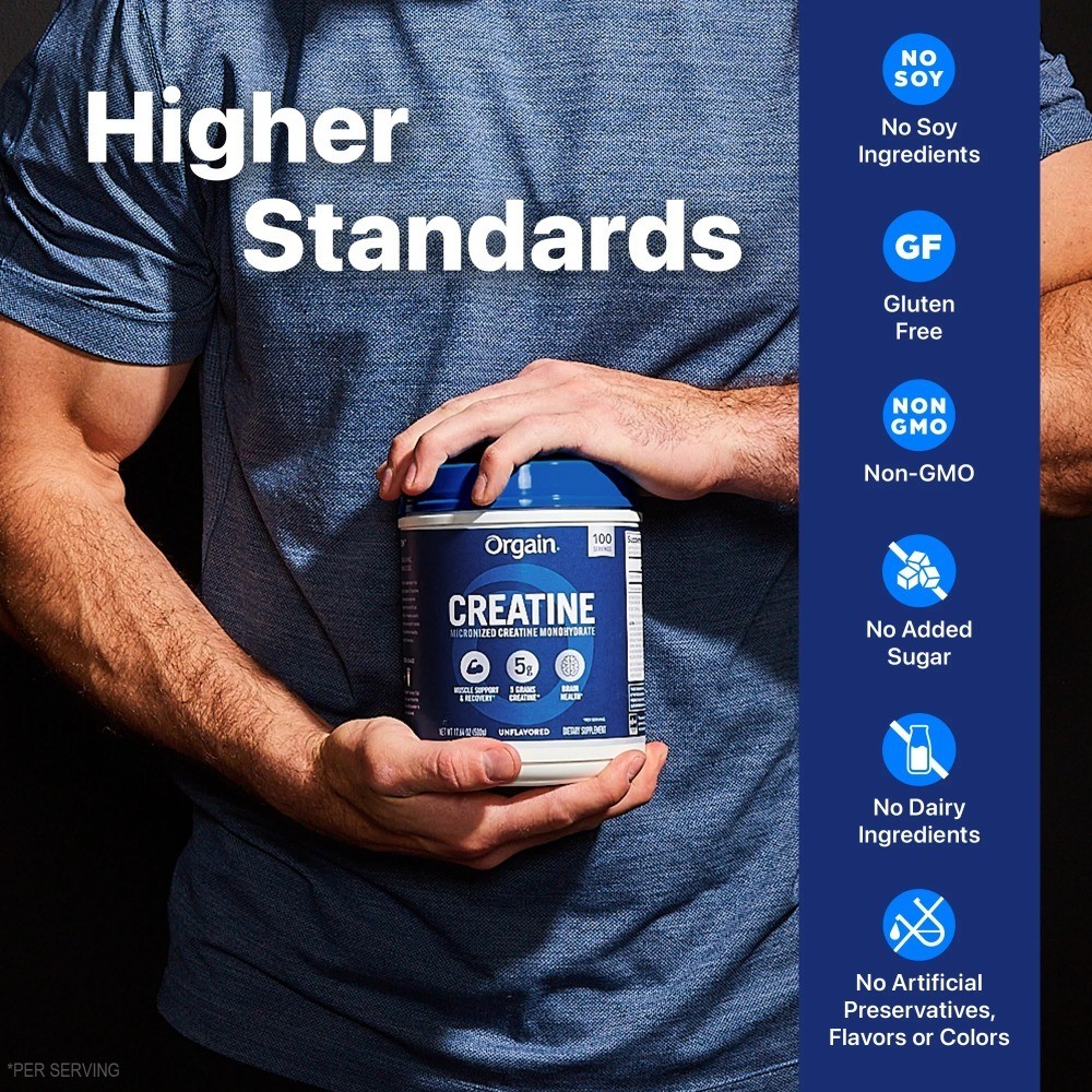 Creatine Monohydrate Micronized Powder Unflavored 100 Servings 17.64 oz Pure