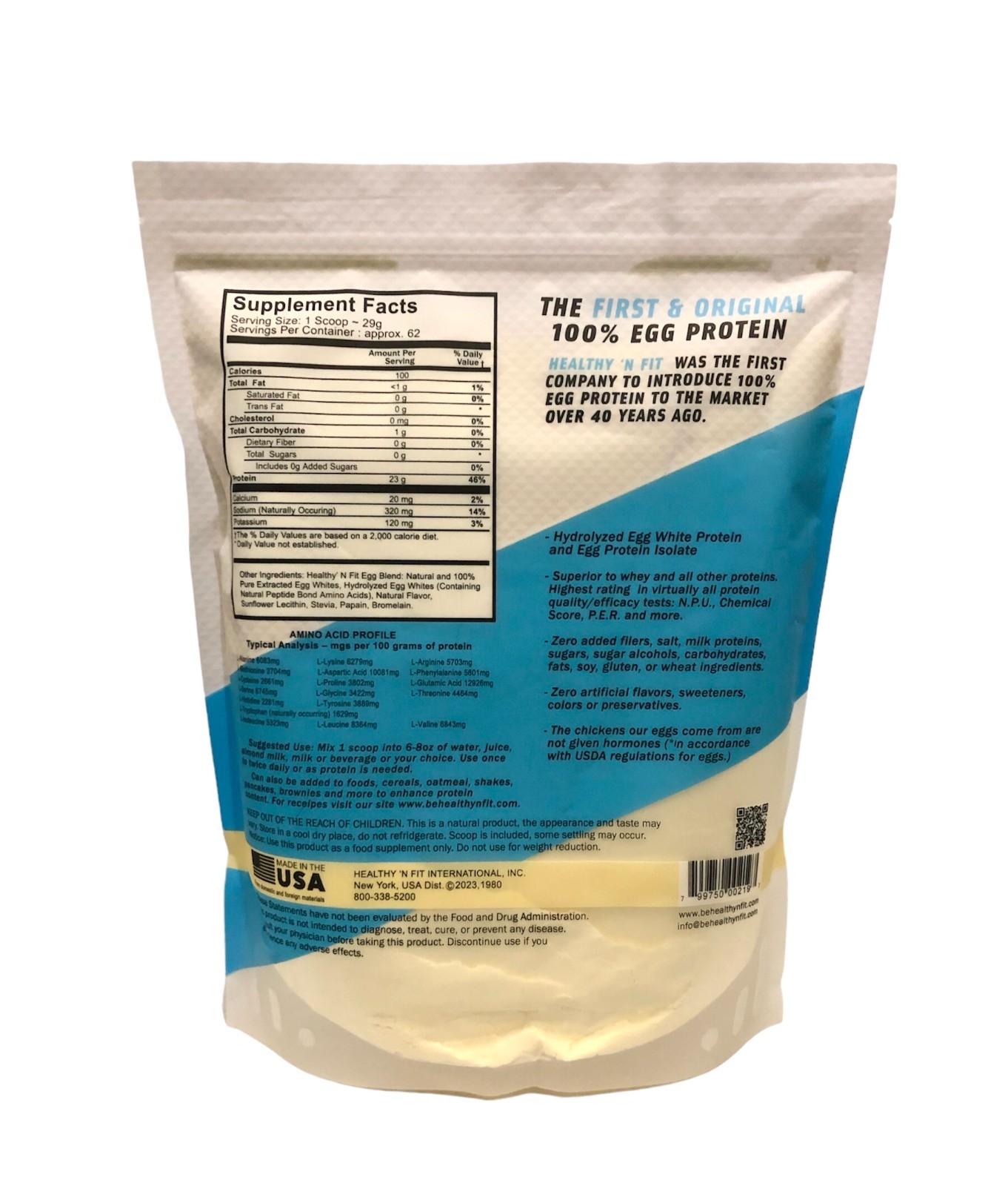Healthy N Fit 100% Egg Protein Vanilla 4lb, Lactose FREE, Natural Sweet, Isolate