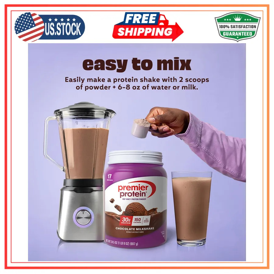 Premier Protein Powder Chocolate 100% Whey 30g Protein 1.44 lb Gluten Free