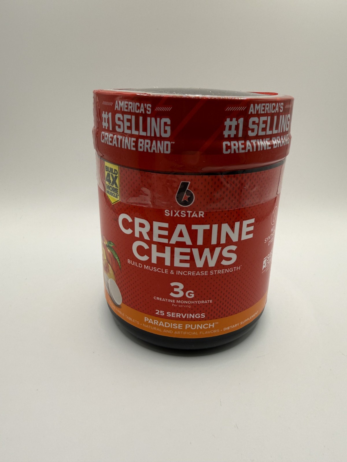 Six Star Creatine Chews Paradise Punch Build Muscle 25serving – Brand New Sealed