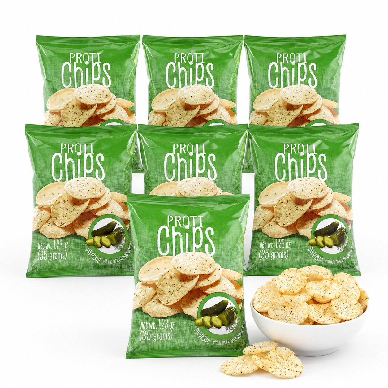 ProtiWise Dill Pickle Protein Chips | Healthy Snack | Low Carb Keto 7 Bags