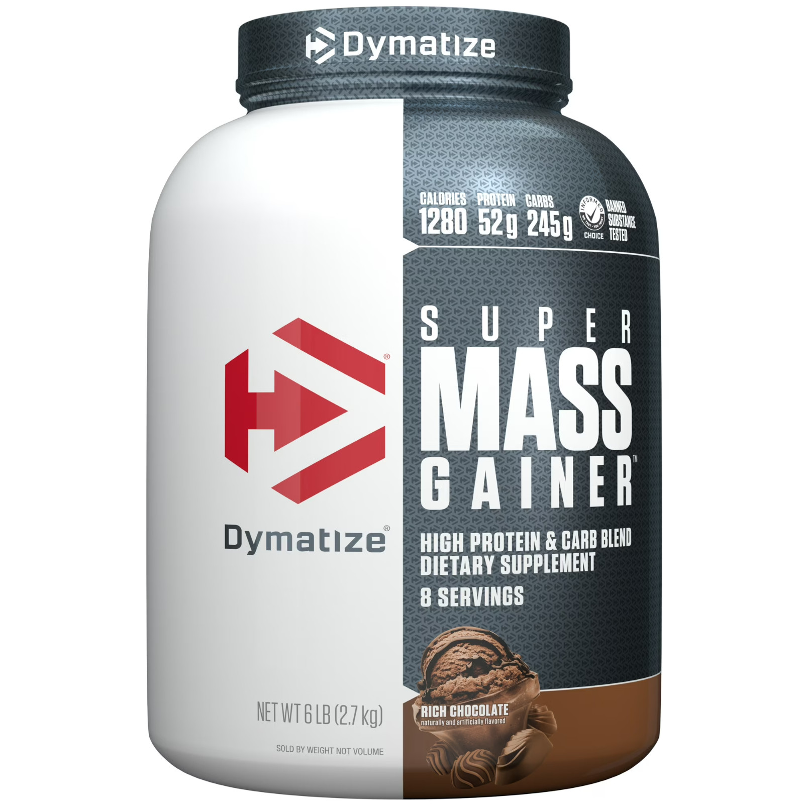 NEW! Dymatize Super Mass Gainer, Rich Chocolate, 6 lbs Free Ship US