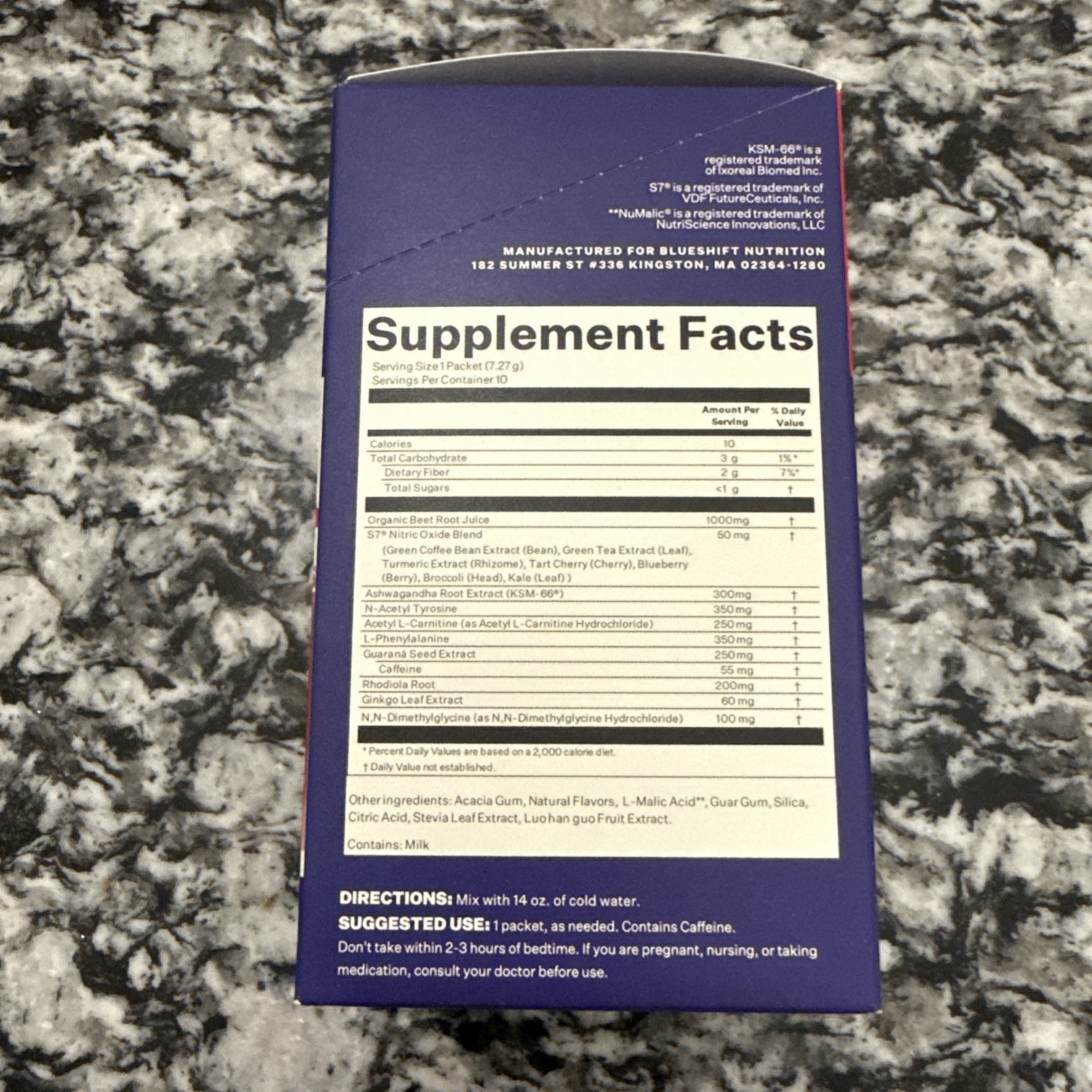 BlueShift Nutrition Pre-Workout Wild Grape 10-pack New FREE SHIPPING! Exp 03/26