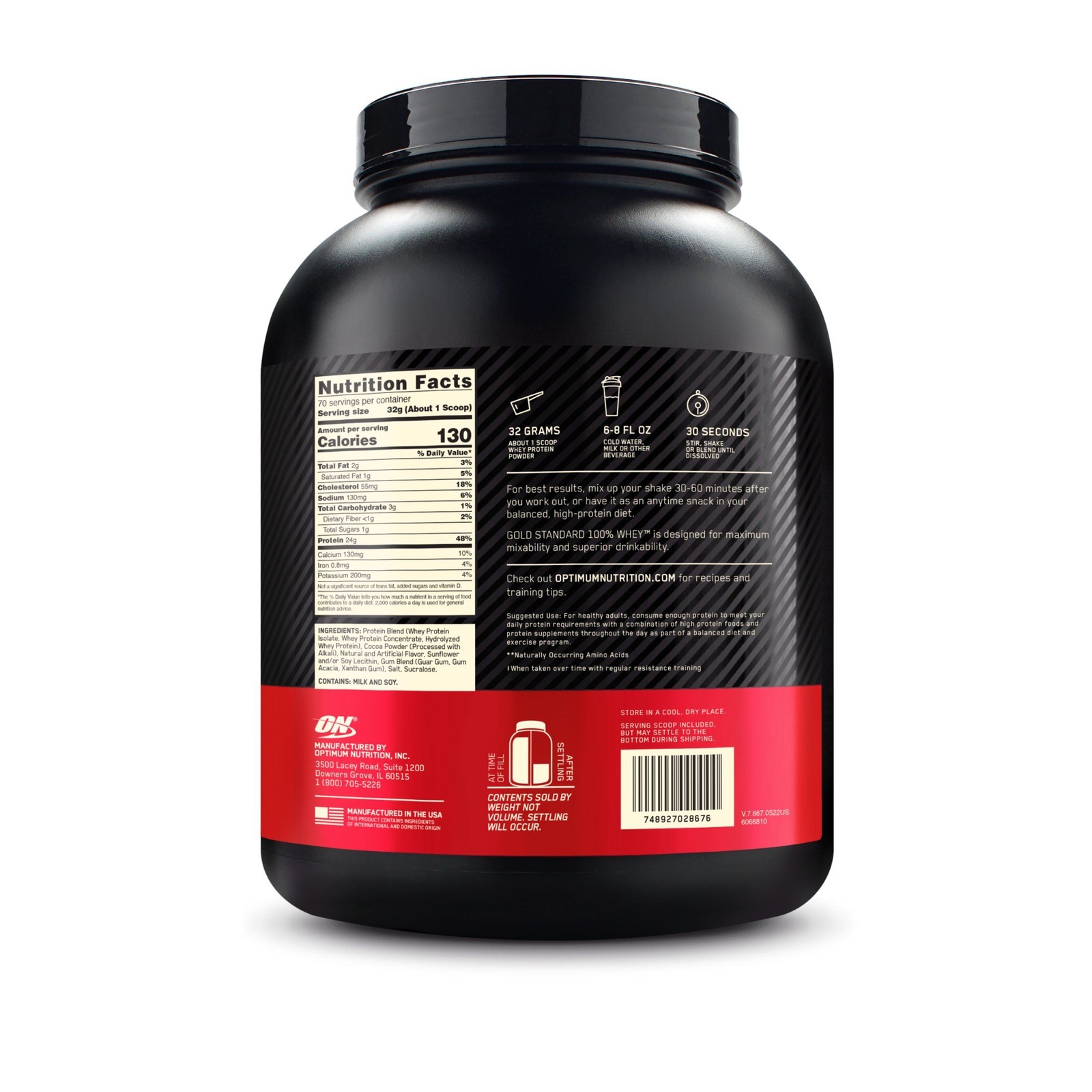 Optimum Nutrition Gold Standard 100% Whey Protein Powder, Chocolate Mint, 5lb