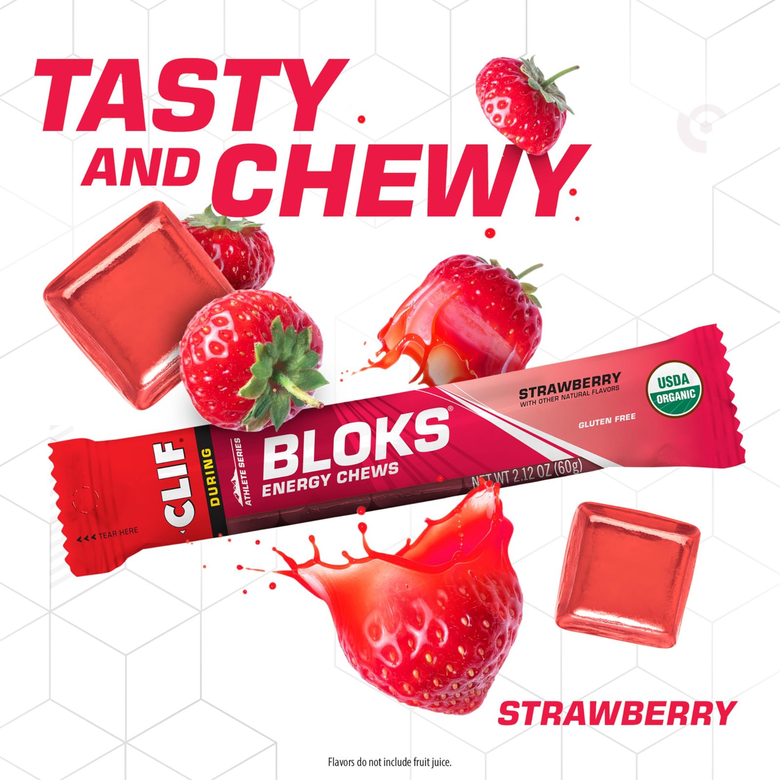CLIF BLOKS – Strawberry Flavor – Energy 18 Count (Pack of 1),