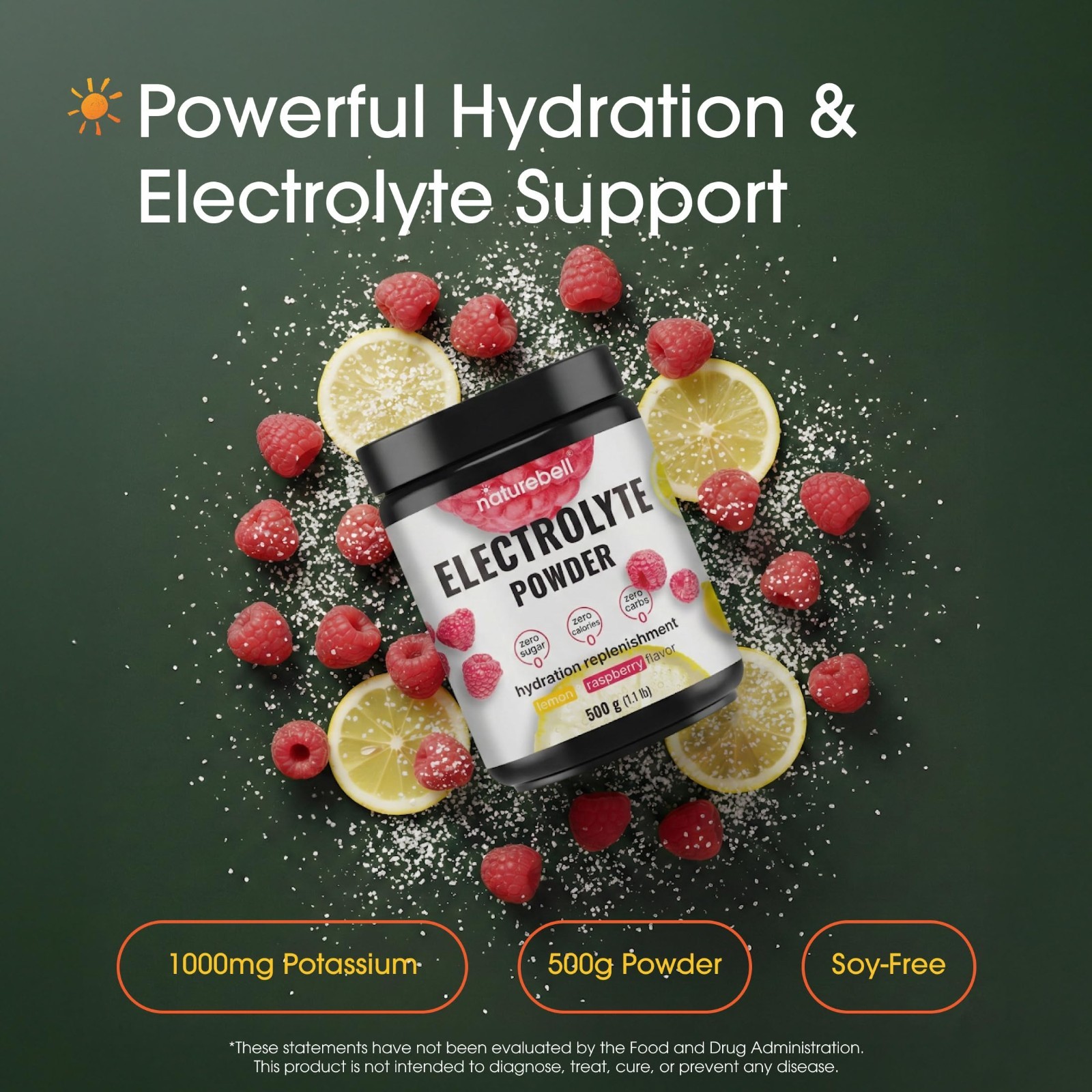 Electrolyte Powder 500g – Hydration Support, Essential Minerals, Sugar-Free, Ket