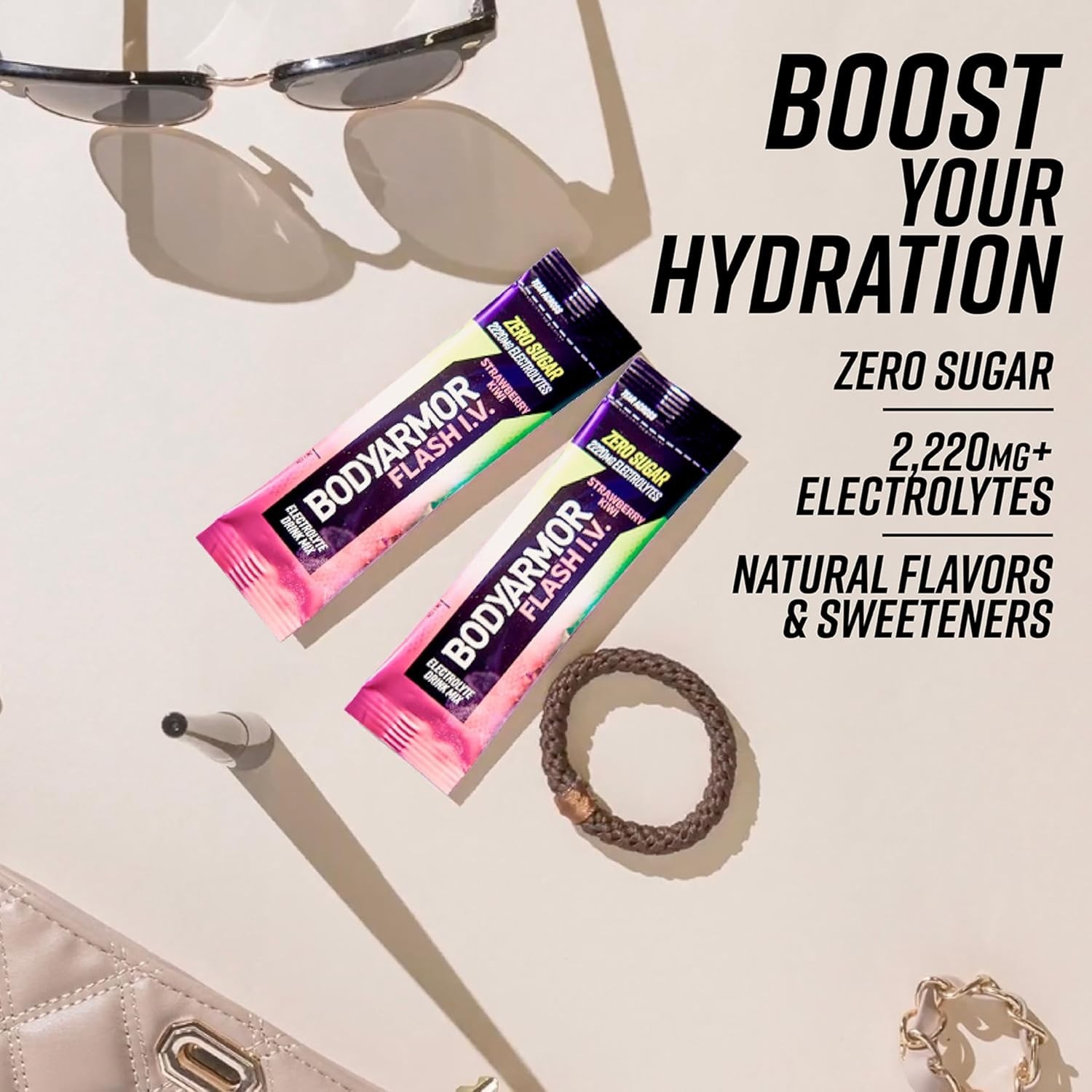 BODYARMOR Flash IV Electrolyte Packets, 0.25 Ounce (Pack of 15), Red
