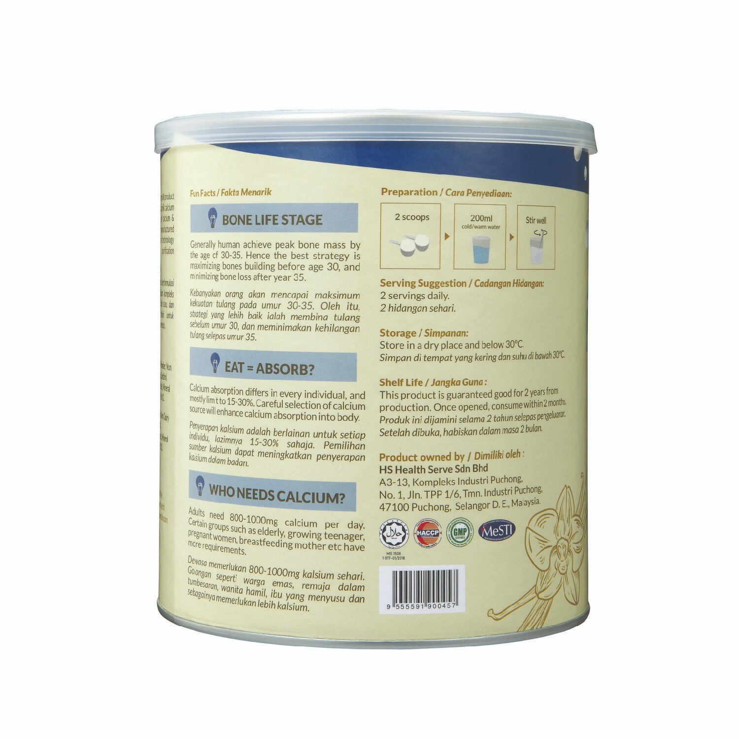 600gm Active Life Nutrisium Vanilla Plus For Calcium Absorption, Bone Remodeling