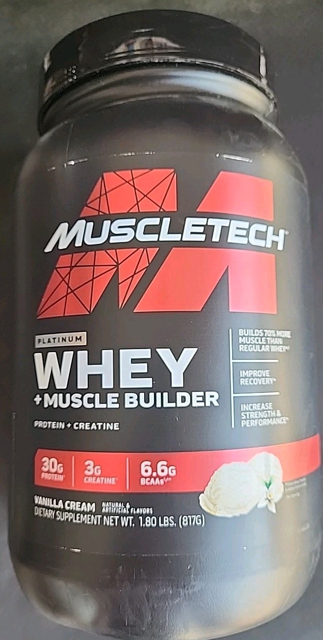 1 MuscleTech Whey + Muscle Builder 30G Protein Powder, Vanilla Cream 12/26