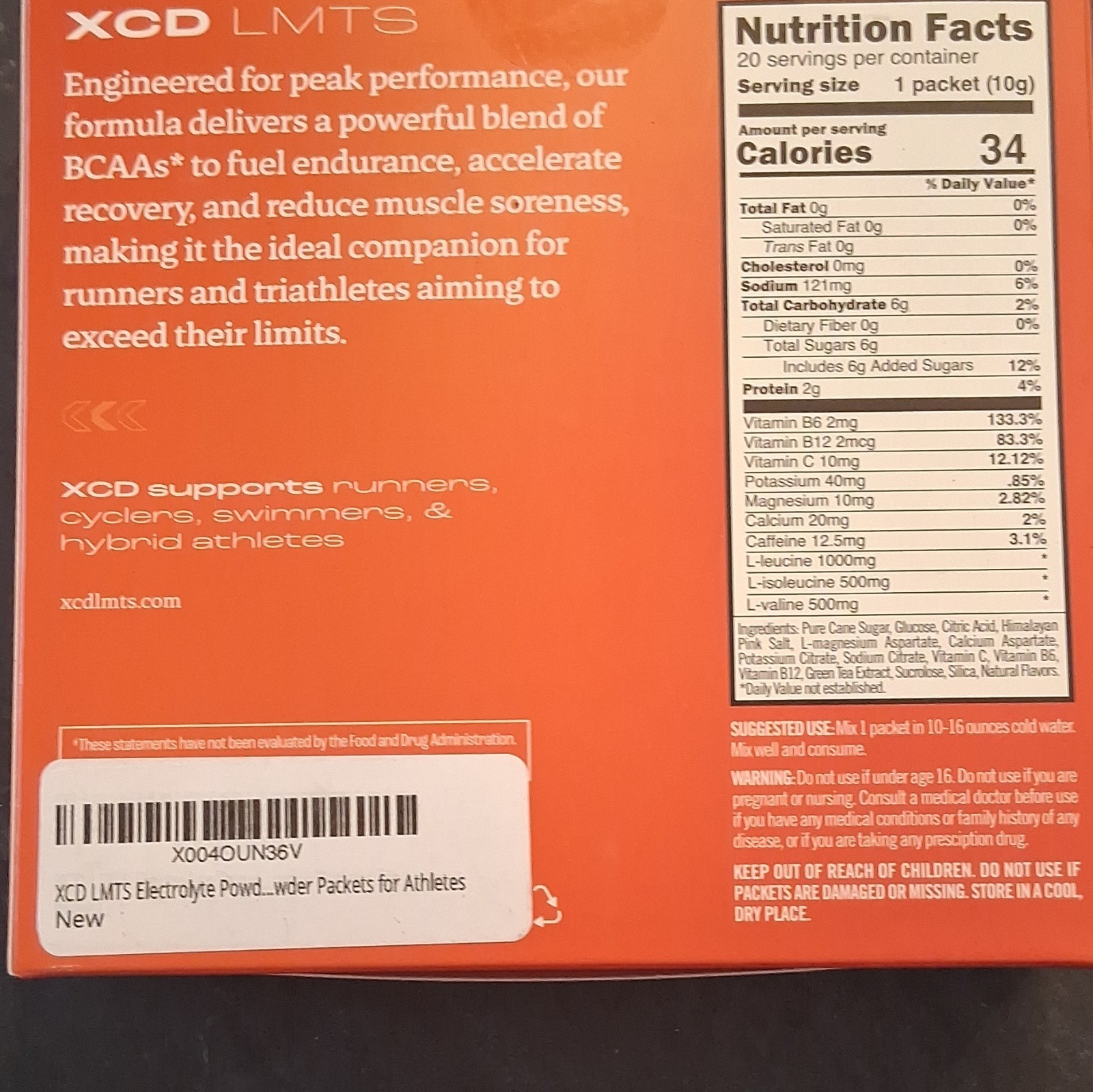 XCD LMTS Strawberry Electrolyte Drink Mix Powder Hydration Energy 200g
