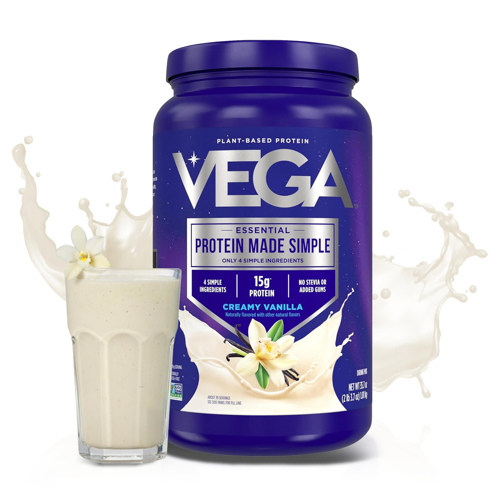 Vega Protein Made Simple Plant-Based Vanilla 2.2 Pound (Pack of 1),