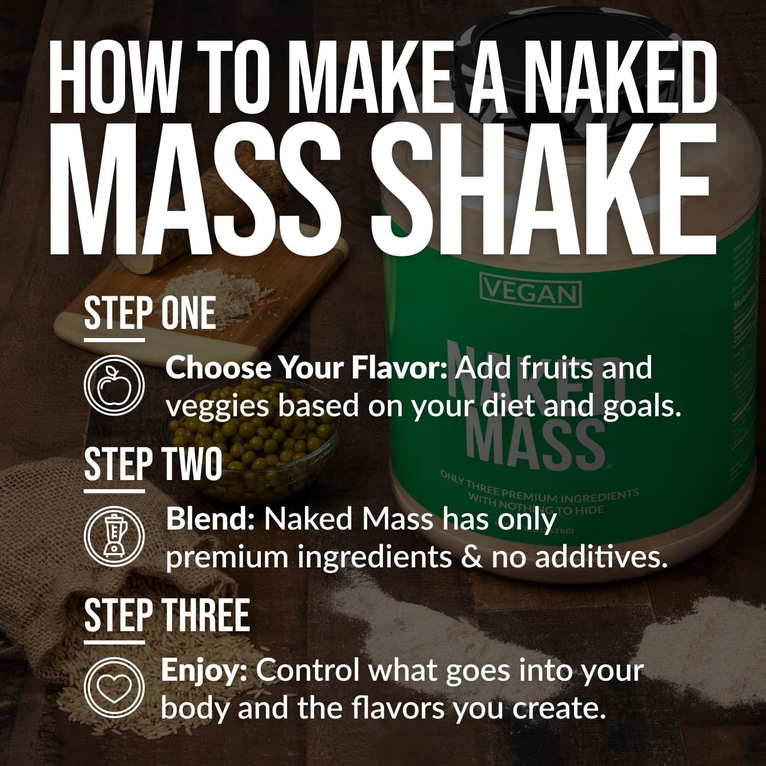 Vegan Mass – Chocolate Peanut Butter – 1,290 Calories, Nothing Artificial, All N