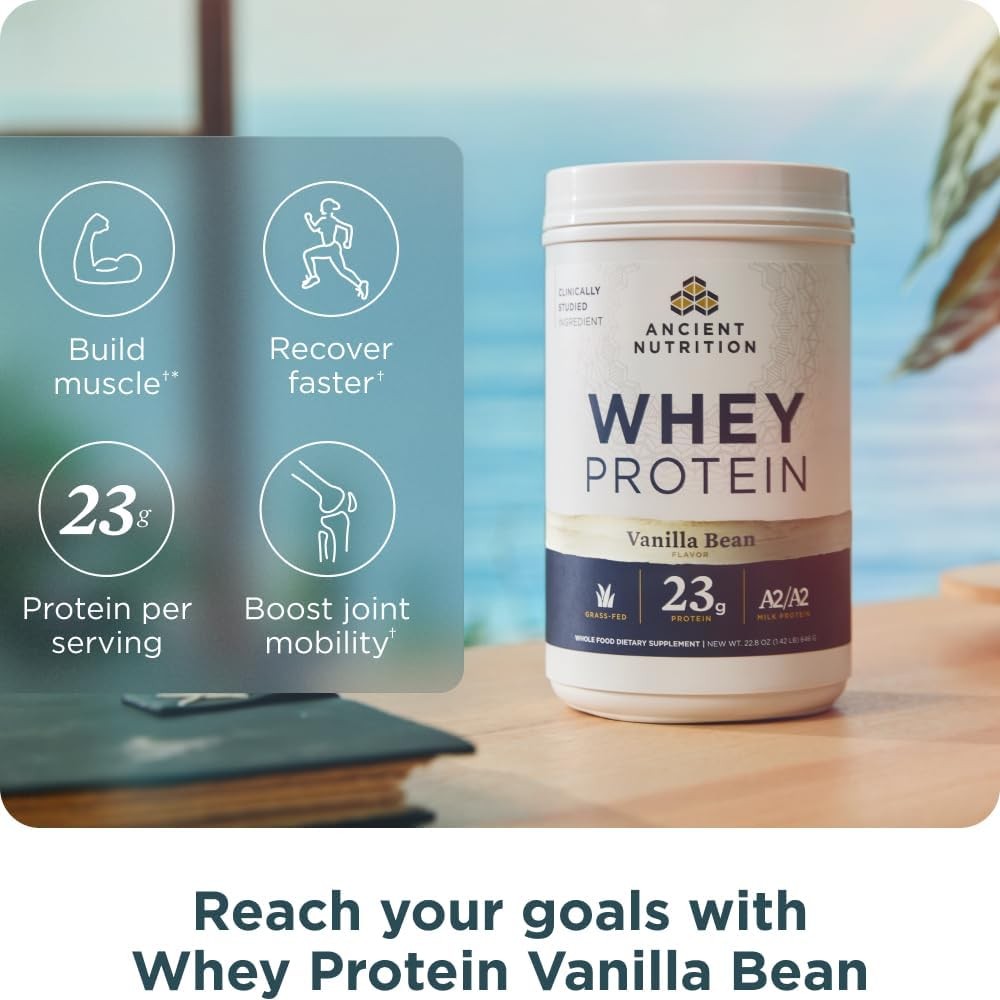 Grass Fed Whey Protein Vanilla Bean A2/A2 Milk Protein Collagen Peptides