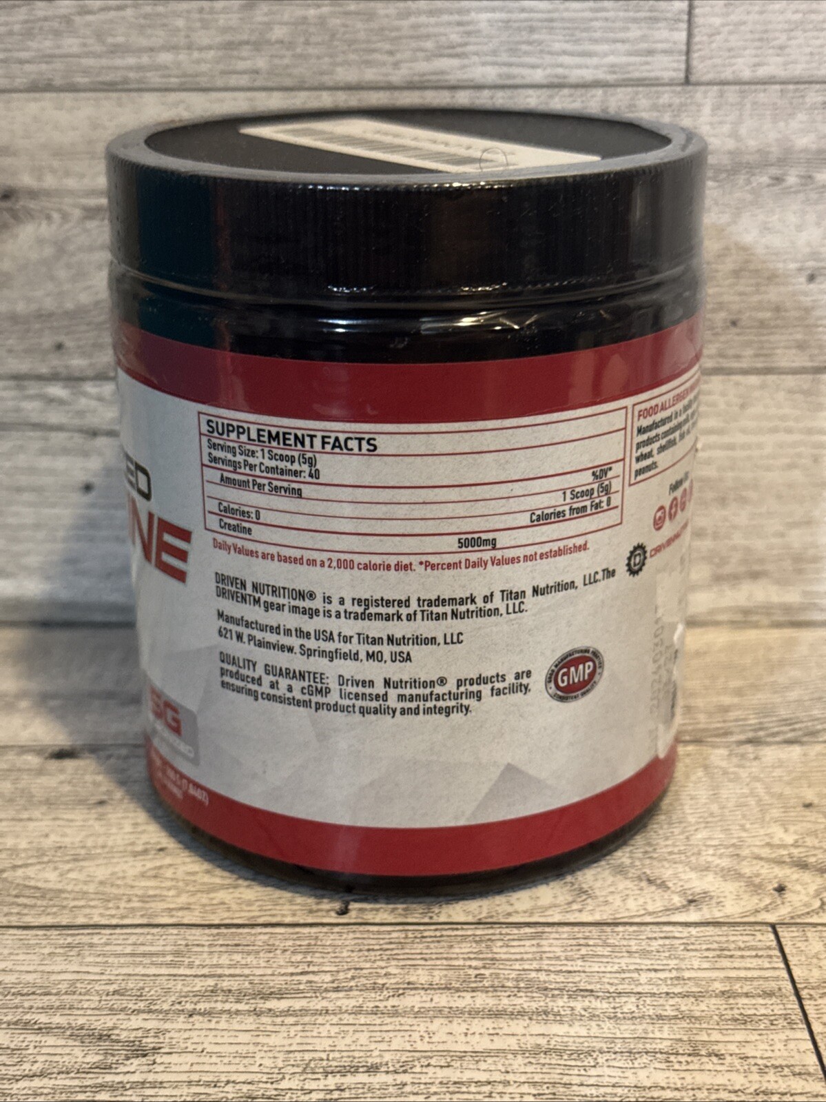 Driven Nutrition Creatine 200g – Unflavored Micronized Powder – 03/27